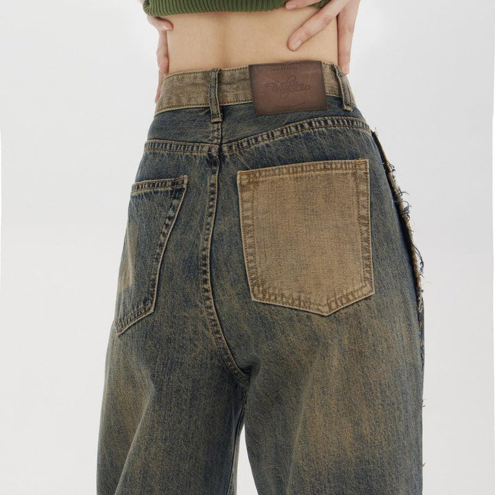 Women's High-waisted Straight Baggy Jeans - Trendha