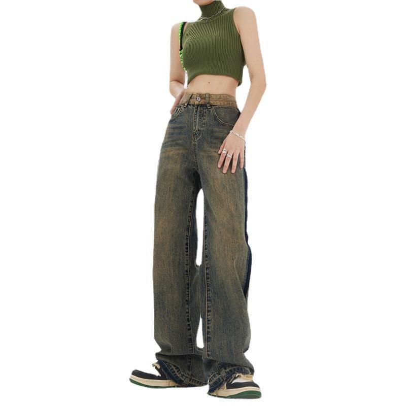 Women's High-waisted Straight Baggy Jeans - Trendha