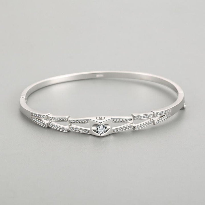 Women's Light Luxury Niche Love Center Diamond Silver Bracelet - Trendha