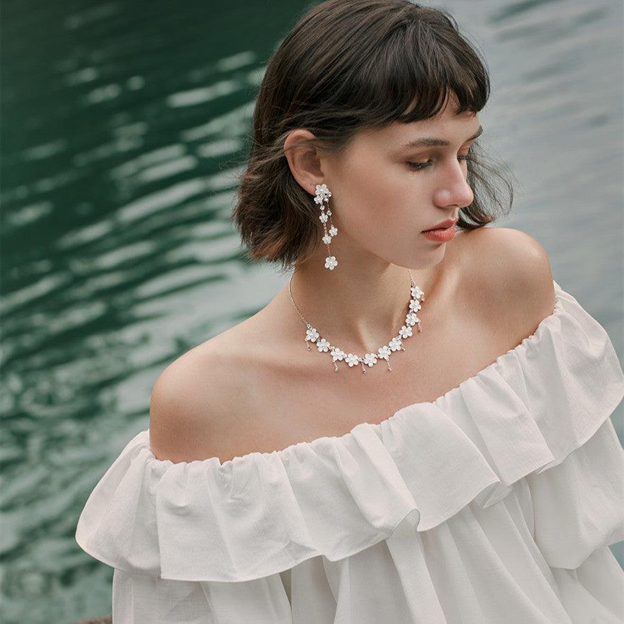 Women's Light Luxury Niche White Flower Necklace - Trendha