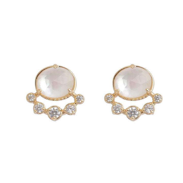 Women's Natural White Crystal Earrings - Trendha