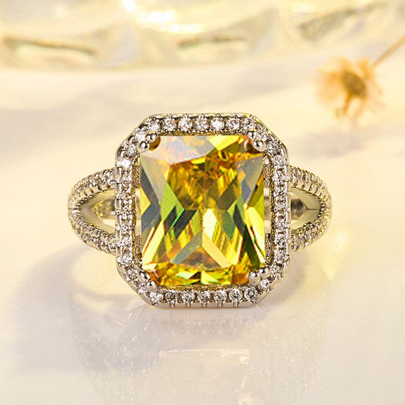 Women's Ocean Heart Love Crystal Ring