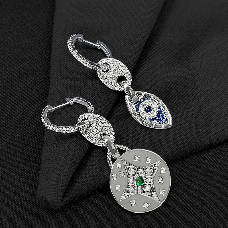 Women's Pig Nose Asymmetric Hoop Earrings - Trendha