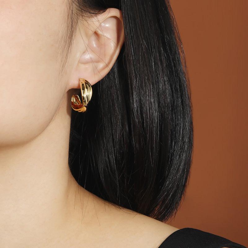 Women's Premium Niche Design Sterling Silver Stud Earrings - Trendha