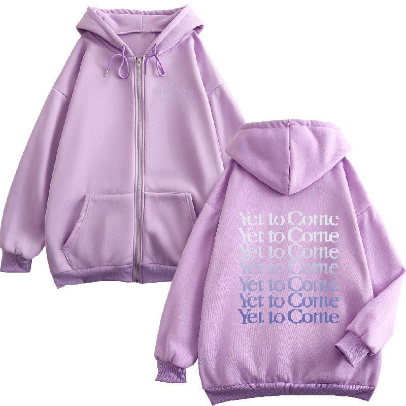 Women's Purple Zip Sweater Hoodie - Trendha