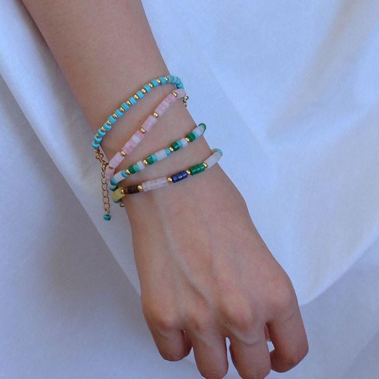 Women's Retro Fashion Color Stone Beaded Bracelet - Trendha
