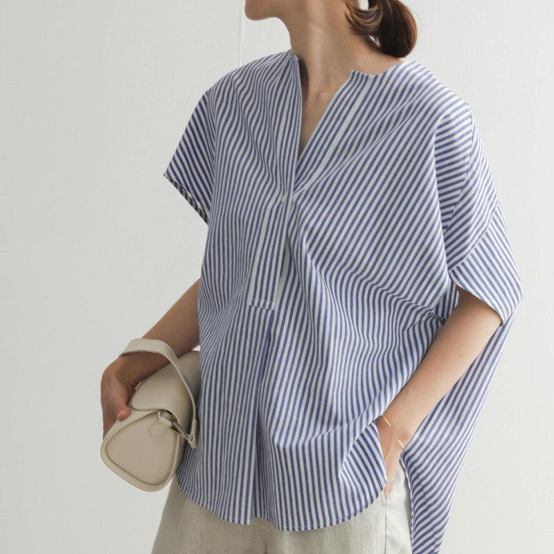 Women's Round Neck Striped Sleeveless Top - Trendha