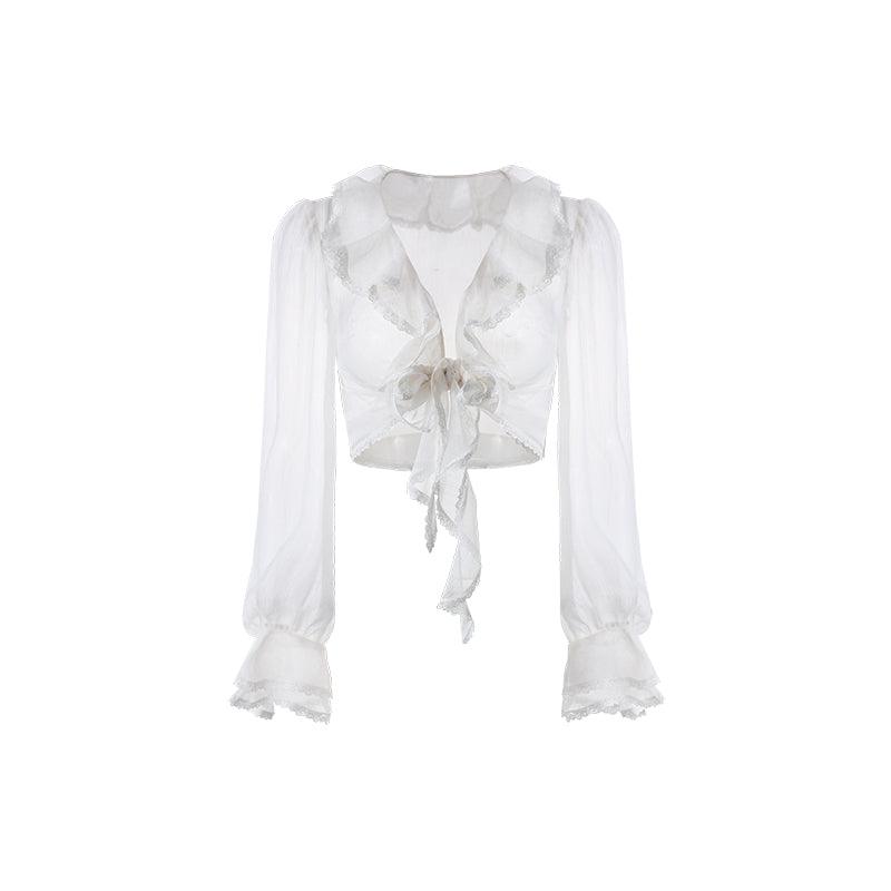 Women's Ruffle Trim Crop Lightweight Sun Protection Cover-up - Trendha