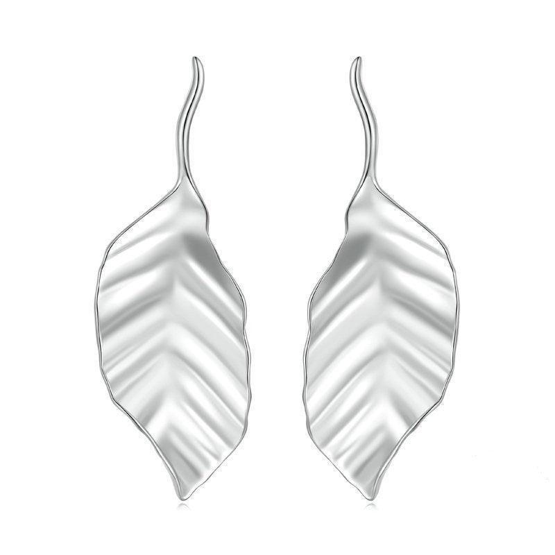 Women's S925 Silver Leaf Earrings - Trendha