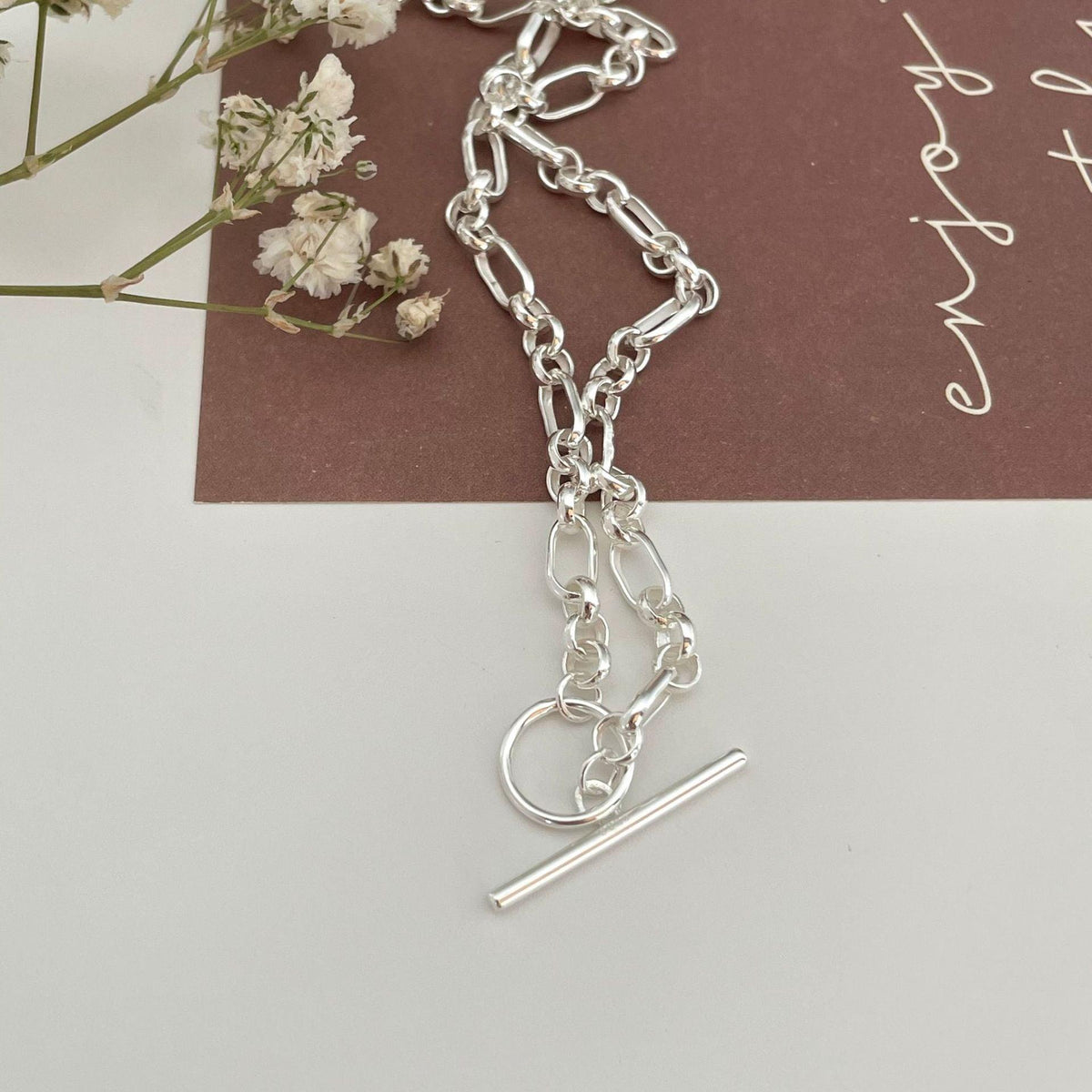 Women's Simple Sterling Silver Pearl Chain Necklace - Trendha