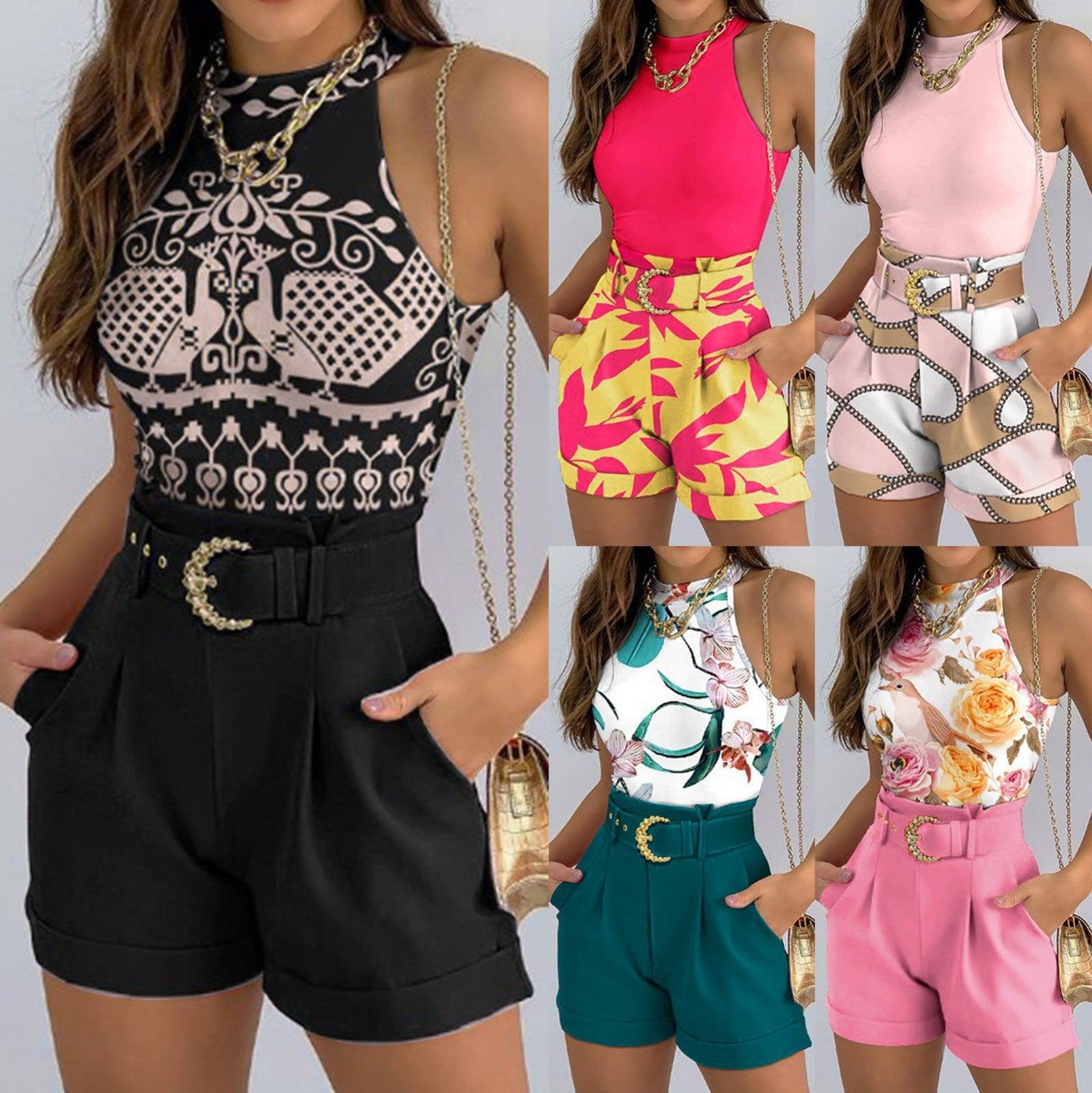 Women's Slim Vest Shorts Fashion Suit - Trendha