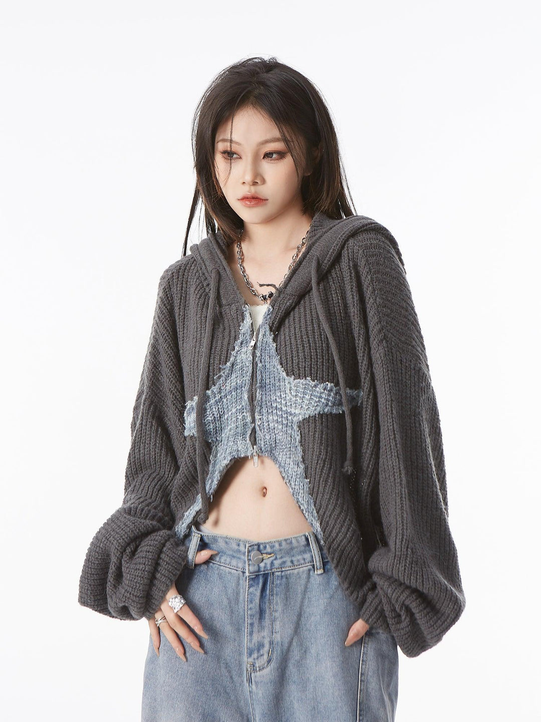 Women's Slouchy Style Small People's Knitted Shirt Jacket - Trendha