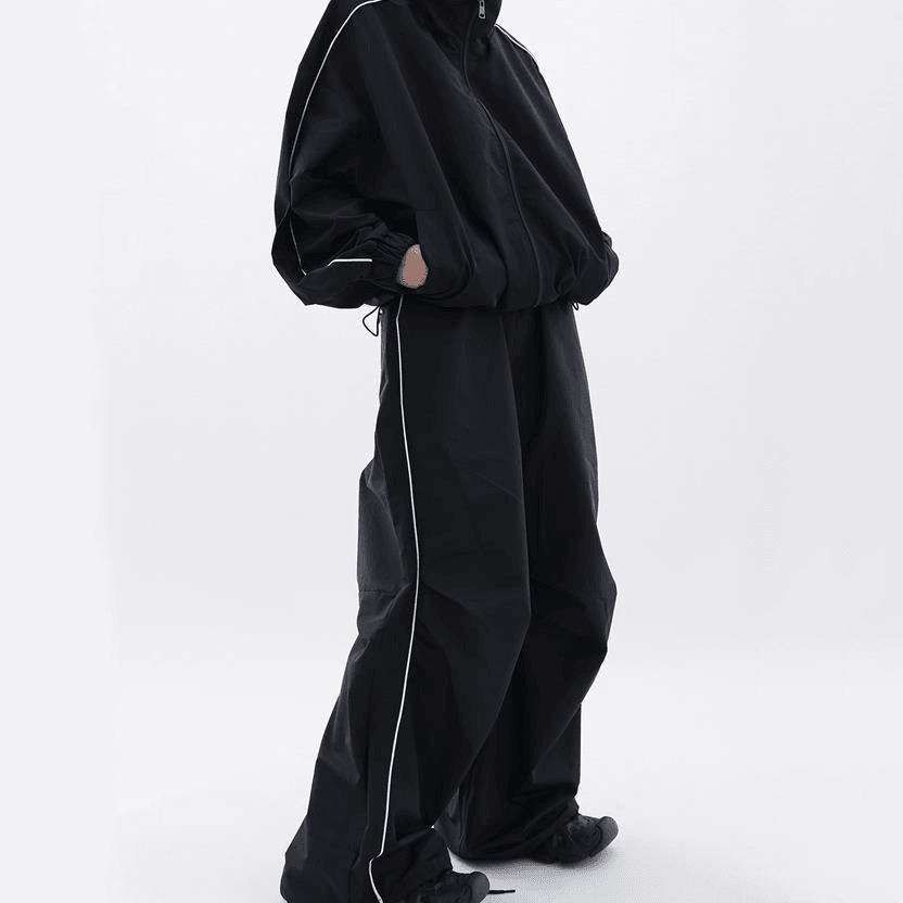 Women's Sports Shell Jacket Cardigan Coat Wide Leg Pants - Trendha