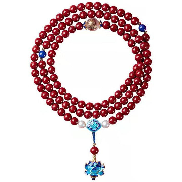 Women's Vermilion Hand String Purple Gold Sand Jewelry Buddhist Beads Bracelet - Trendha