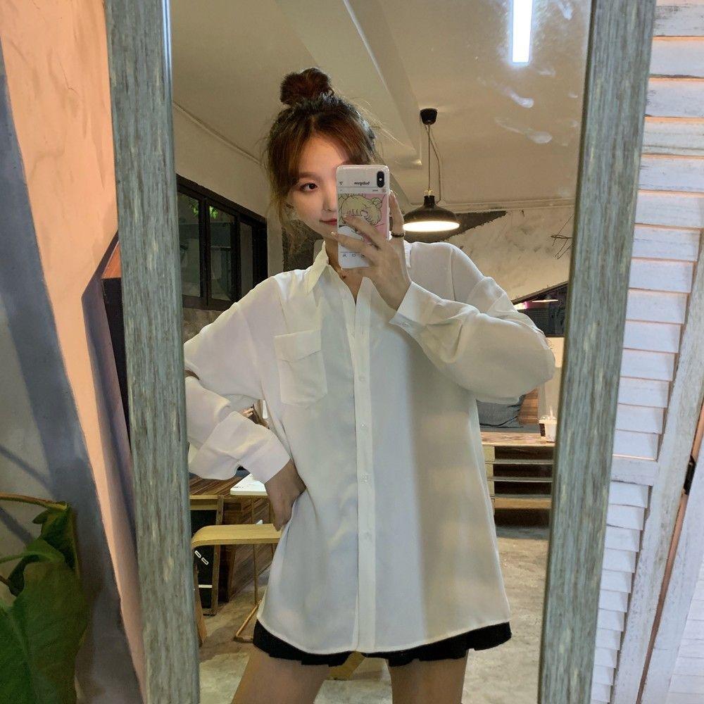 Women's Versatile Loose Hollow White Shirt - Trendha
