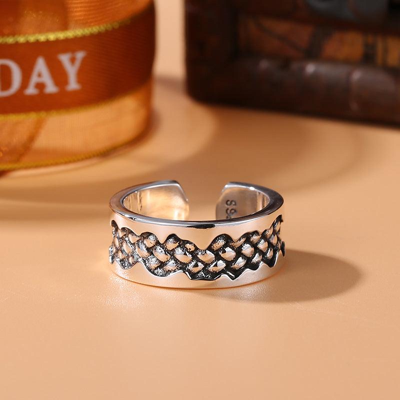 Women's Vintage Sterling Silver Chain Ring - Trendha