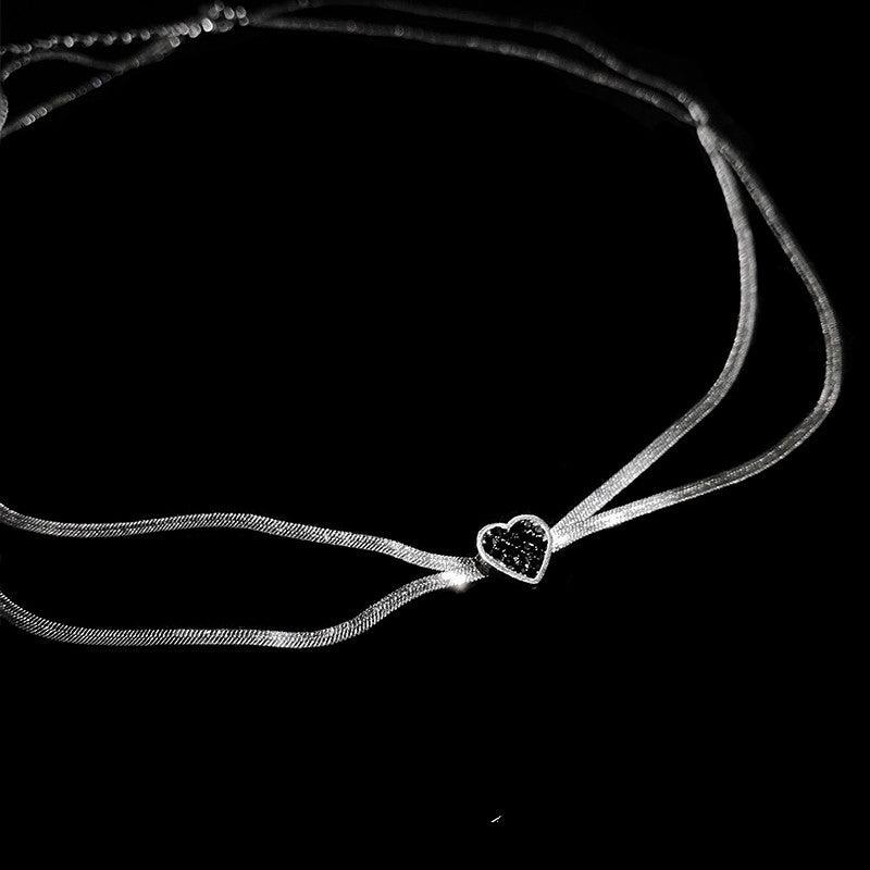 Y2k Minority Love Titanium Steel Double-layer Necklace - Trendha