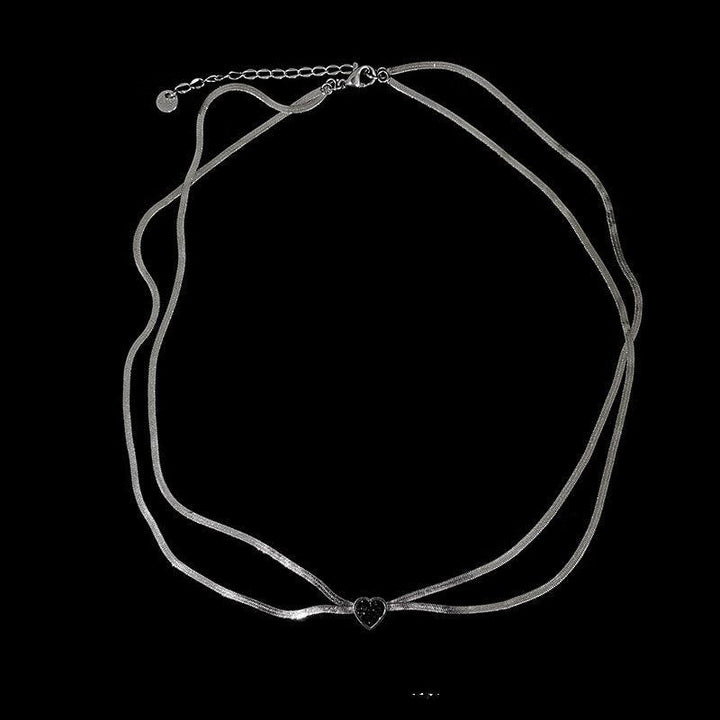 Y2k Minority Love Titanium Steel Double-layer Necklace - Trendha
