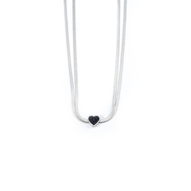 Y2k Minority Love Titanium Steel Double-layer Necklace - Trendha