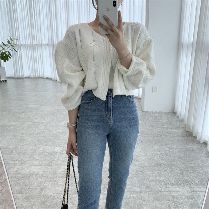Youthful-looking Loose Outer Wear Idle Style Knitted Cardigan - Trendha