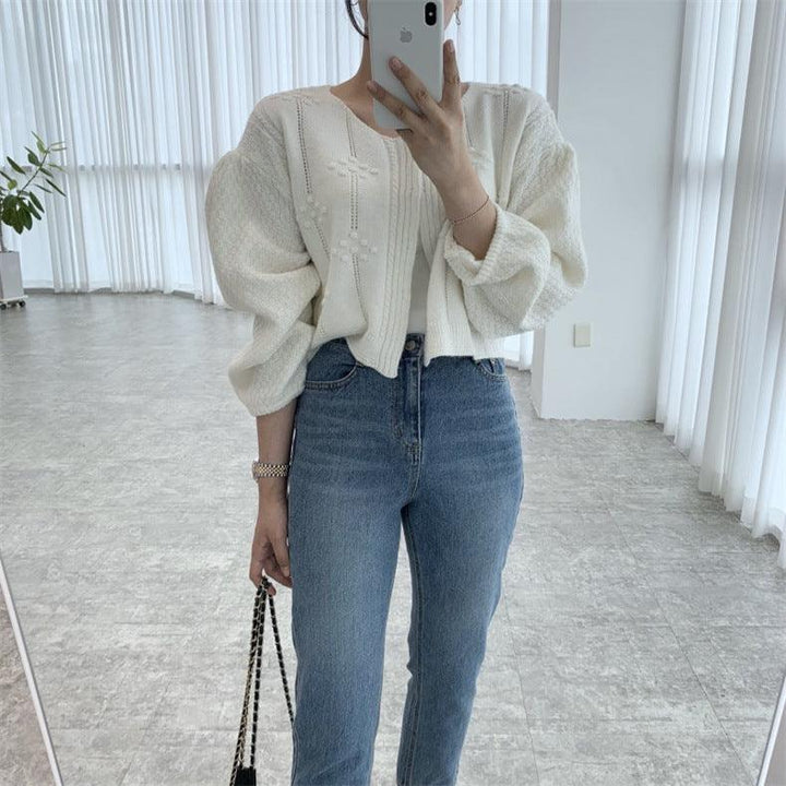 Youthful-looking Loose Outer Wear Idle Style Knitted Cardigan - Trendha