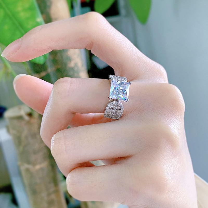Zircon Ring Simulation Wedding Ring Women's Ring - Trendha