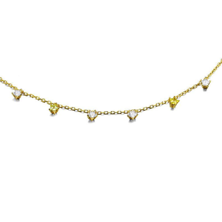 Zircon Star Necklace Collar Chain - Trendha