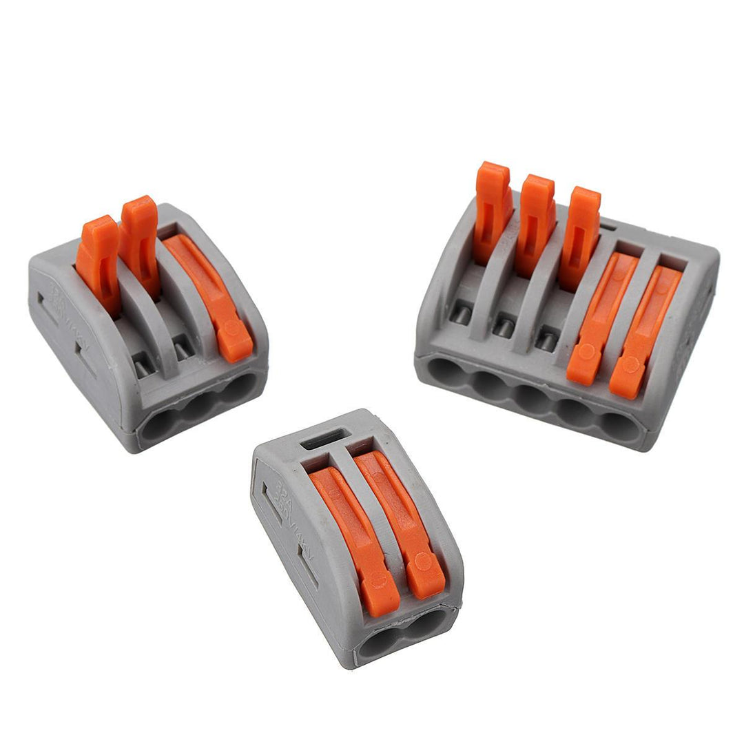 Excellway® 60Pcs 2/3/5 Holes Spring Conductor Terminal Block Electric Cable Wire Connector - Trendha
