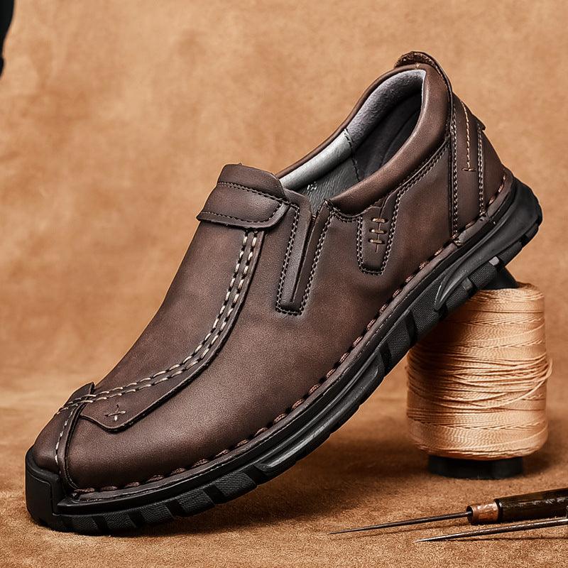 Men's Hand-stitched Lace-up Tooling Shoes - Trendha