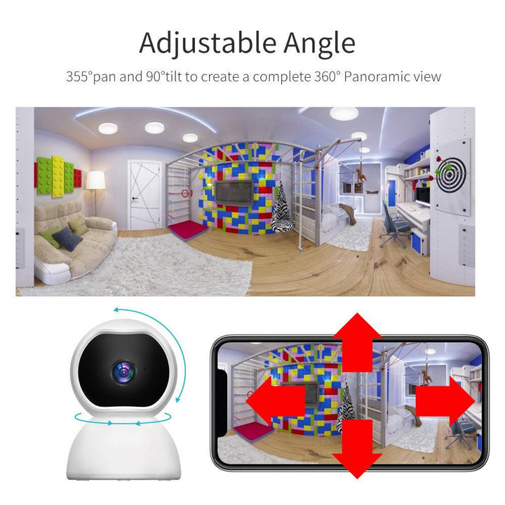 Guudgo Surveillance Camera 1080P IP Smart Camera WiFi 360 Angle Night Vision Camcorder Video Webcam Baby Home Security Monitor - Trendha