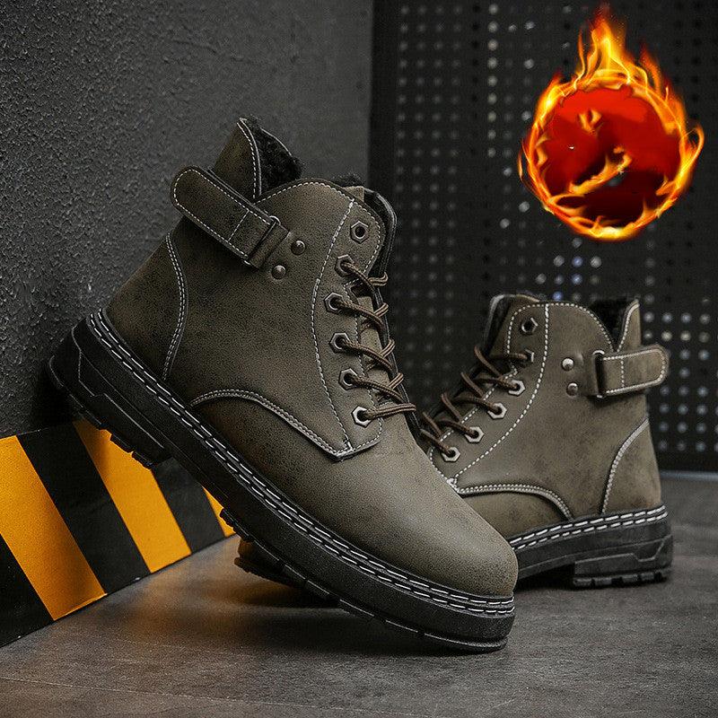 New High Top And Cotton Martin Boots Men's Warm Retro Tooling Boots - Trendha