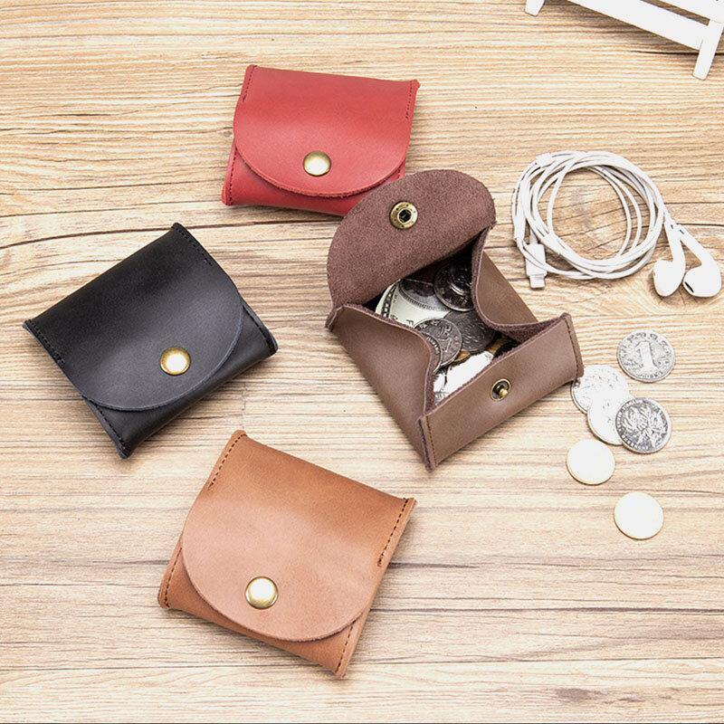 Women Genuine Leather Mini Retro Coin Bag Small Storage Bag Earphone Bag - Trendha