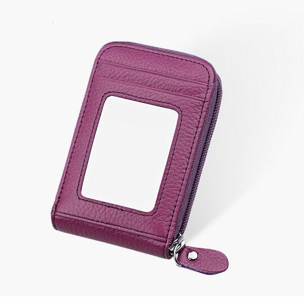 Men Women Leather Capacity Card Holder Portable Coin Bag - Trendha