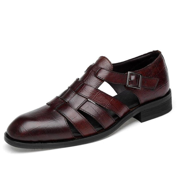 Hollow Business Formal Men's Comfortable Buckle Shoes - Trendha