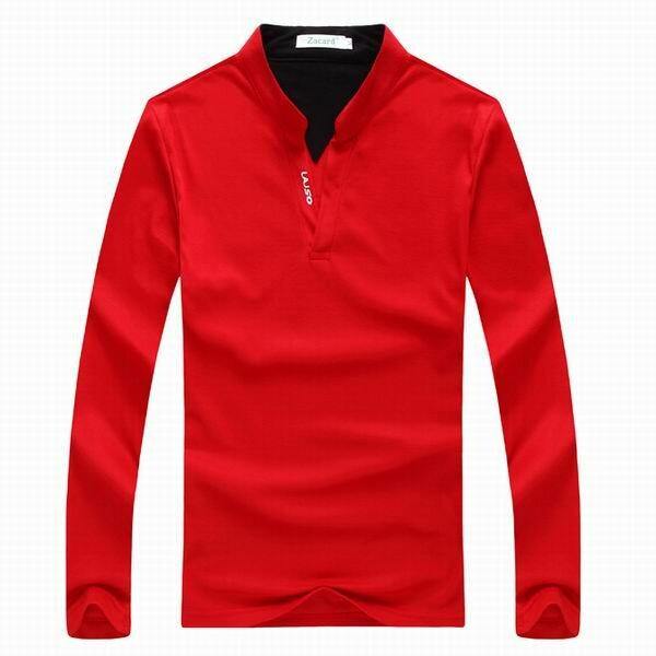6 Colors Mens Sports Solid Color Long Sleeved Golf Shirt Casual Stand Collar Tops - Trendha