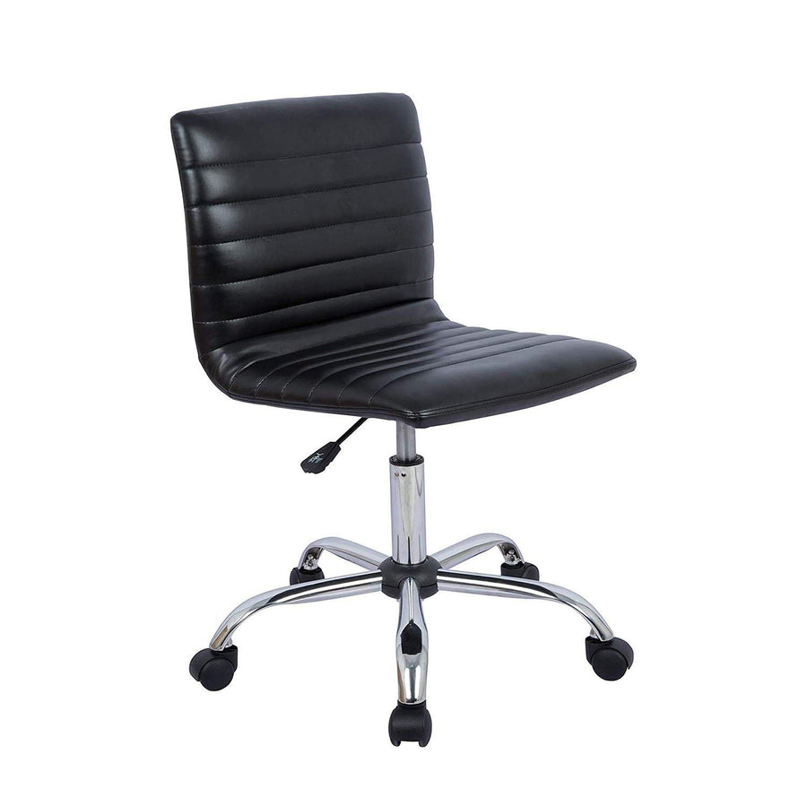 Home Office Chair Computer Chair Adjustable Height Ribbed Low Back Armless Swivel Conference Room Task Desk Chairs - Trendha