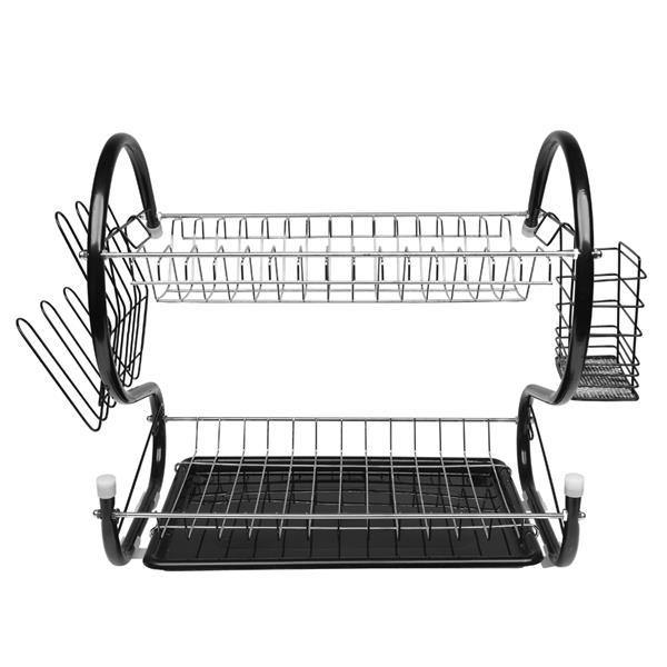 Dish Rack Drainboard Set Tableware Drainer Rack Utensil Holder Shelf - Trendha