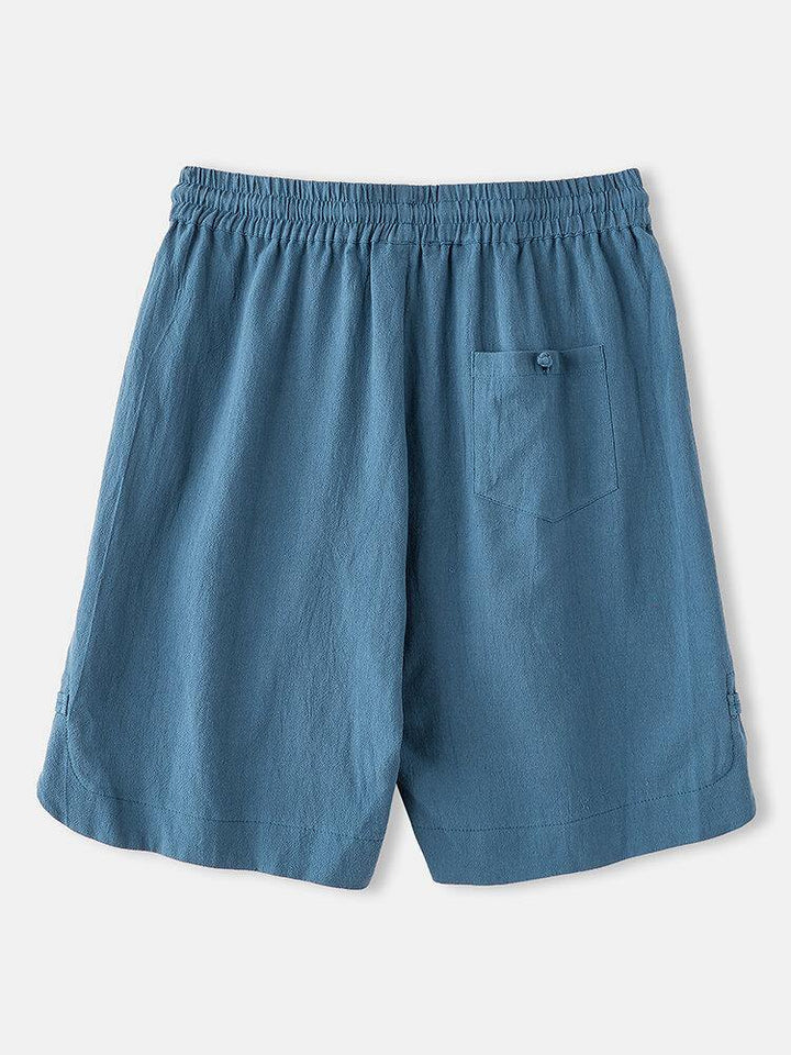 Mens 100% Cotton Drawstring Breathable Pocket Fit Comfy Casual Shorts - Trendha