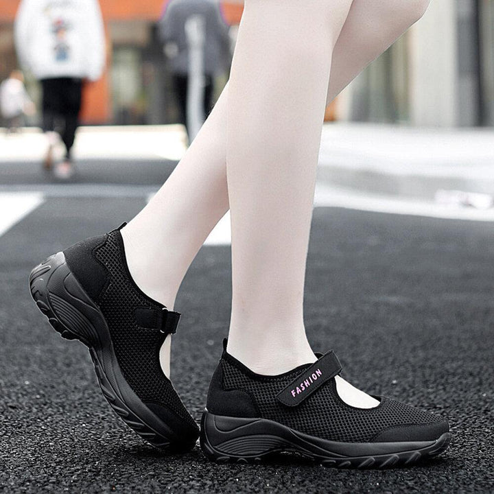 Women Large Size Breathable Mesh Platform Outdoor Sport Shoes - Trendha