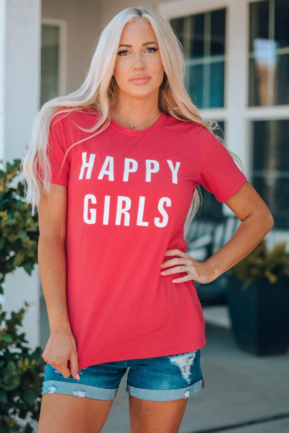 HAPPY GIRLS Short Sleeve Tee Shirt - Trendha
