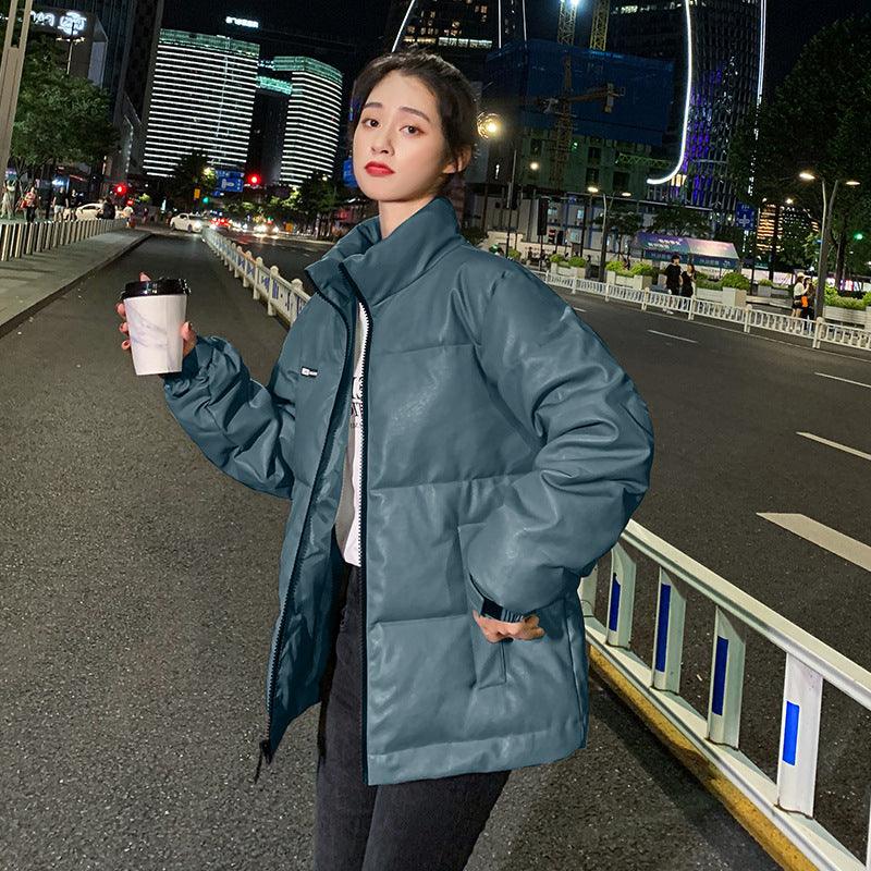 Thicken Cotton Clothes Korean Style Bright Leather Student Fashion - Trendha