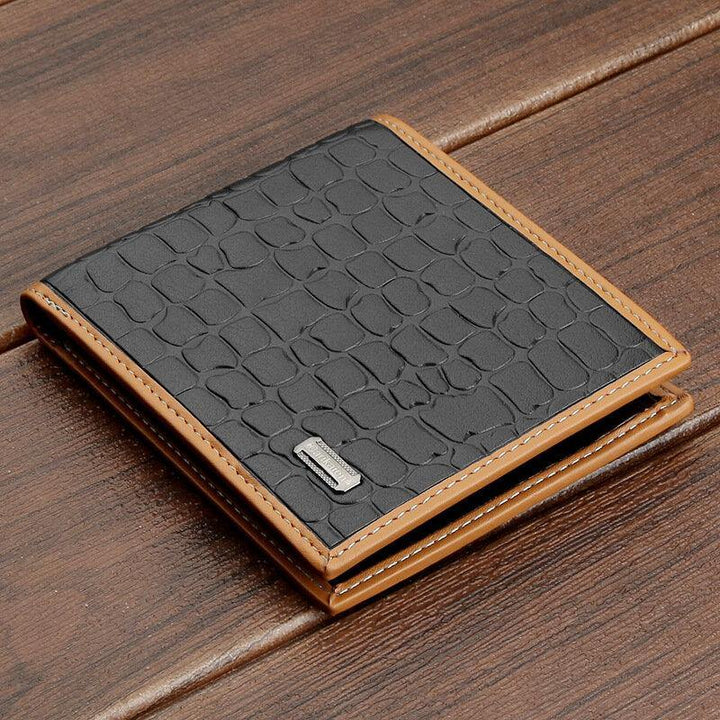 Men Faux Leather Business Casual Bifold Multi-slot Card Holder Wallet - Trendha
