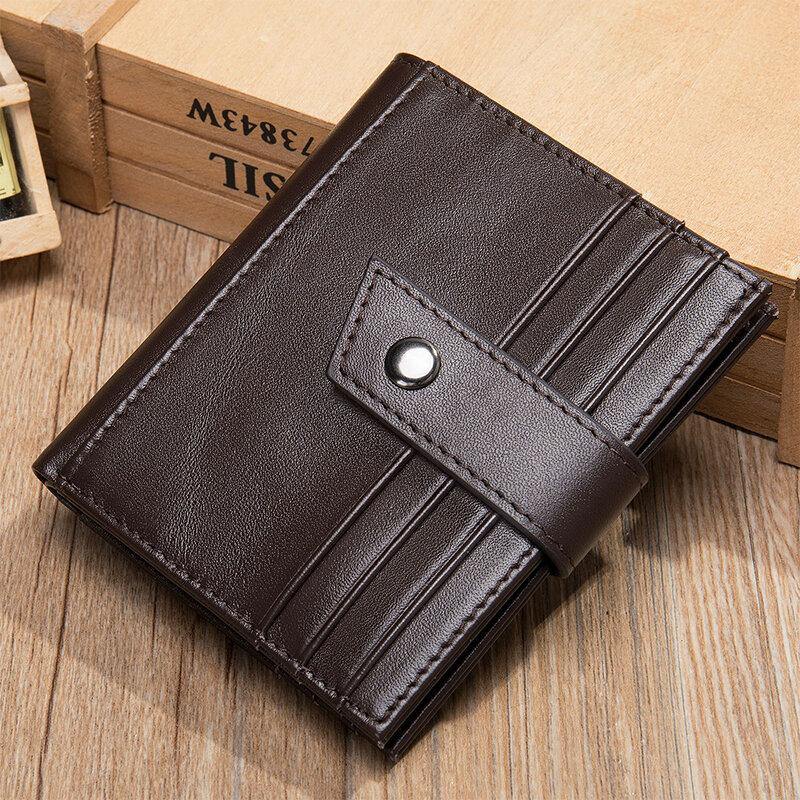 Men Genuine Leather RFID Blocking Anti-theft Multi-slot Card Case Card Holder Wallet - Trendha