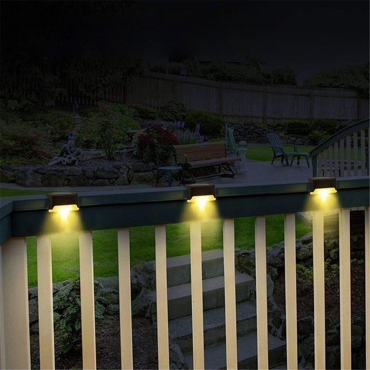 4Pcs LED Solar Powered Fence Wall Lights Garden Lamp Step Paths Decking Outdoor - Trendha