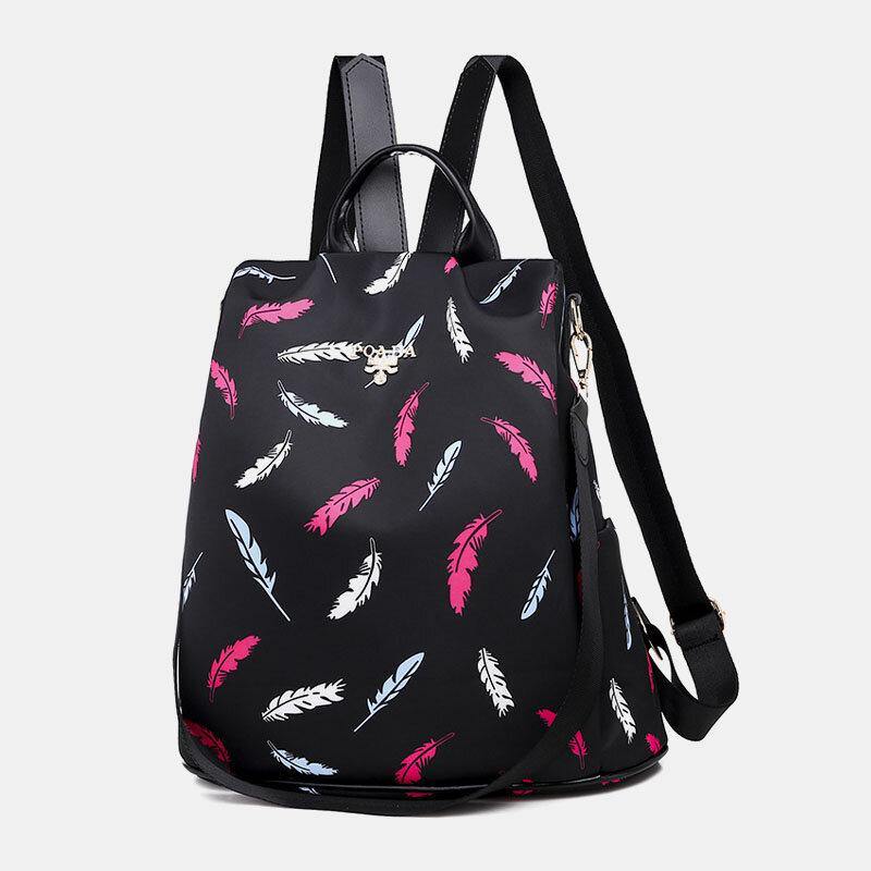 Women Oxford Feather Light Anti-theft Waterproof Outdoor Multi-carry Travel Handbag Shoulder Bag Backpack - Trendha