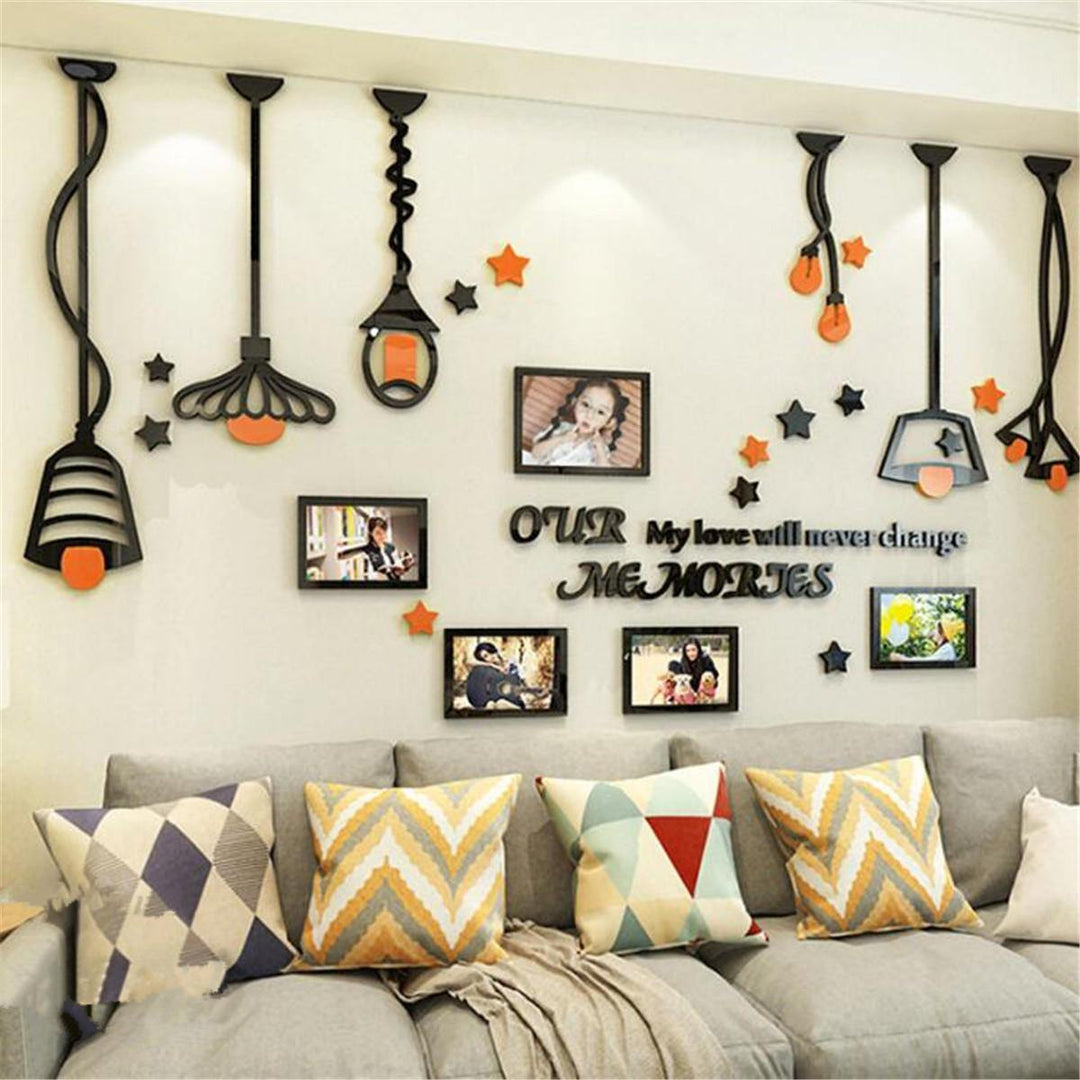 3D Acrylic DIY Photo Frame Wall Sticker Decal Art Office Bedroom Home Decorative - Trendha