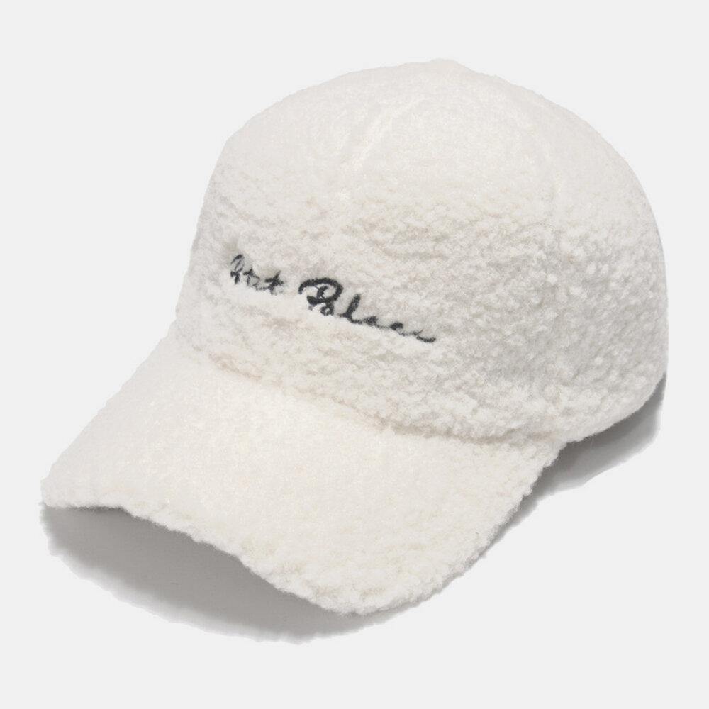 Women Lamb Hair Soft Warm Winter Outdoor All-match Sweet Sunvisor Baseball Hat - Trendha