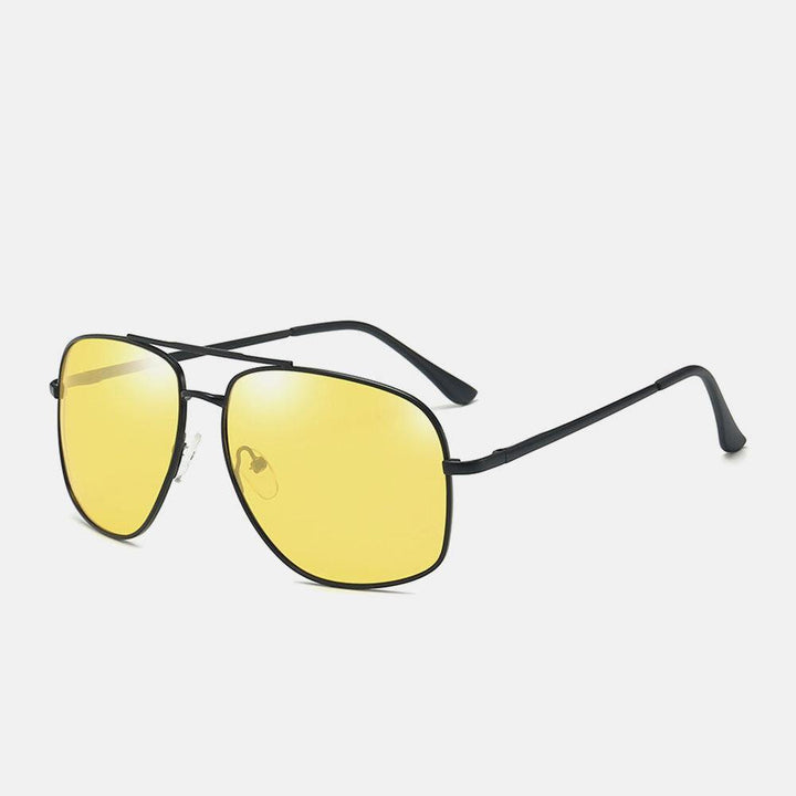 Men Metal Full Frame Double Bridge Polarized Light UV Protection Sunglasses - Trendha