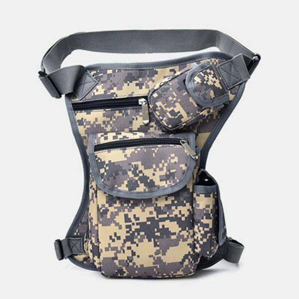Men Canvas Camouflage Tactical Outdoor Multifunction Casual Travel Sport Fishing Gear Bag Waist Bag Leg Bag For Riding Cycling - Trendha
