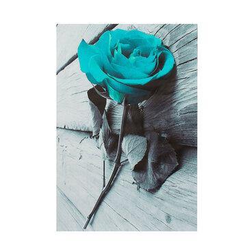 1 Piece Blue Rose Canvas Print Paintings Wall Decorative Print Art Pictures Frameless Wall Hanging Decorations for Home Office - Trendha